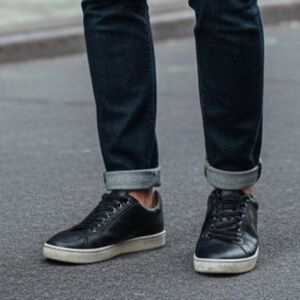 Magnanni Black Leather Sneakers Sz 11